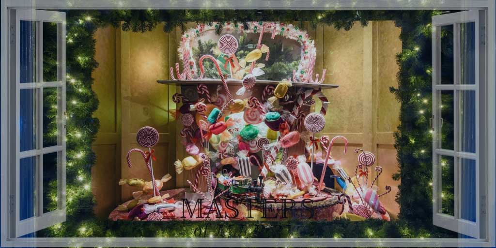 a beautiful christmas window display in New York City