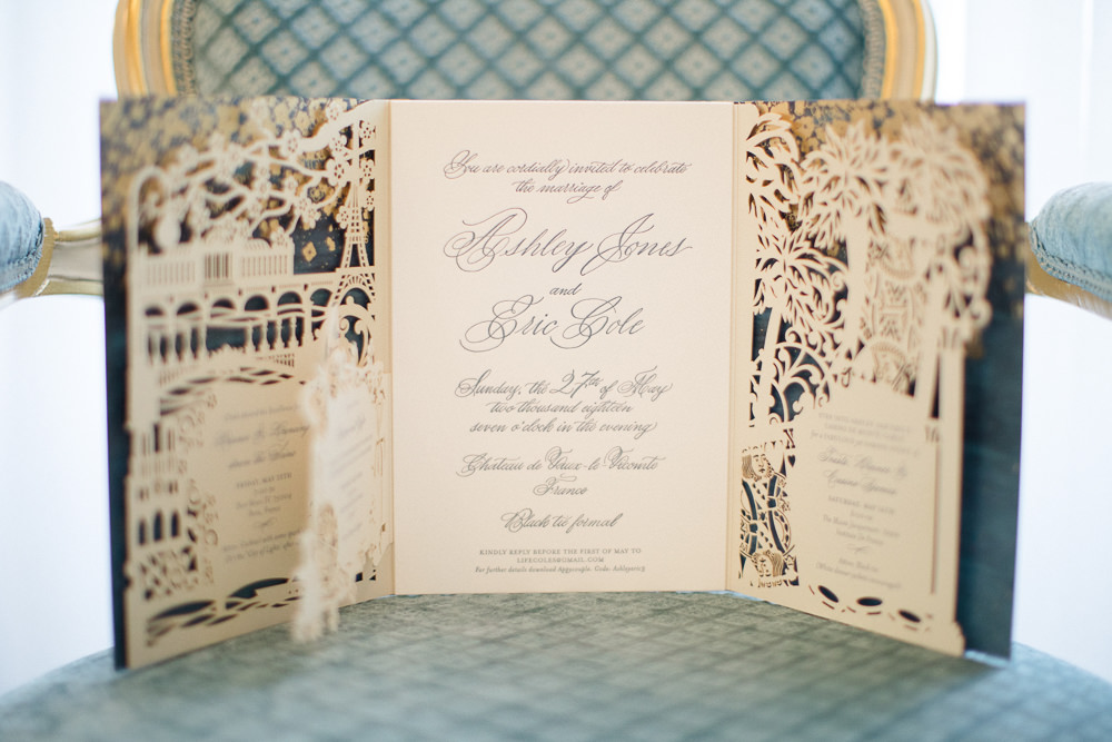 Custom made wedding invitation - luxury events in Paris