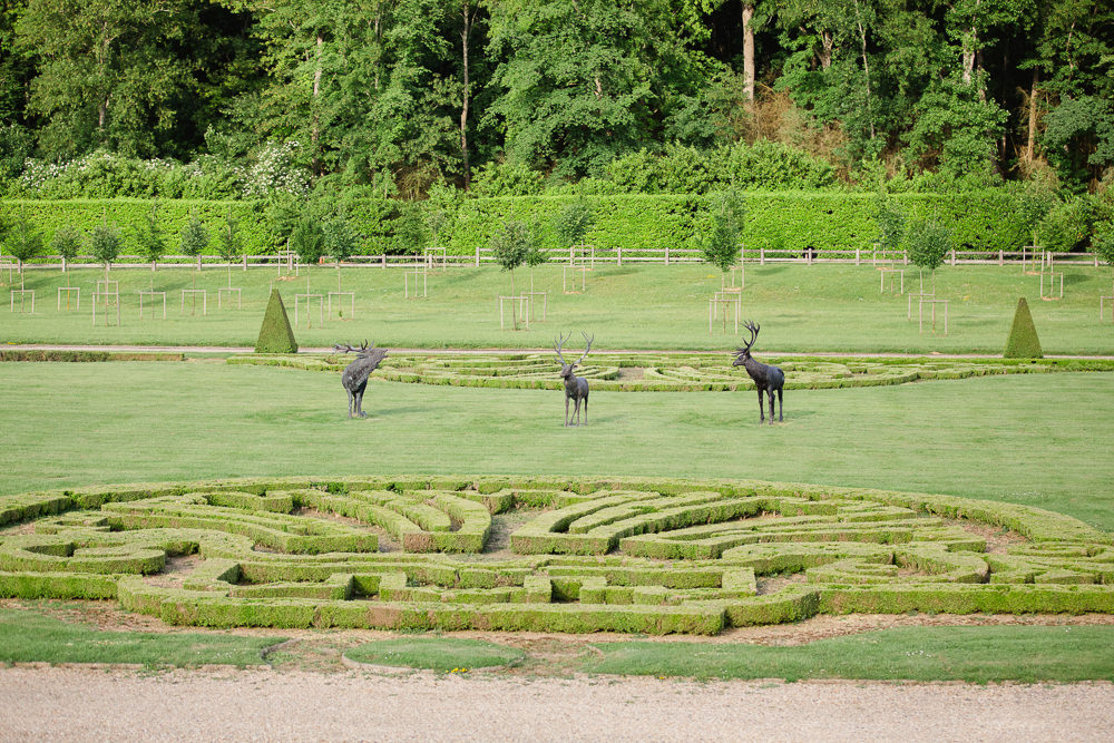 Garden design in French chateau