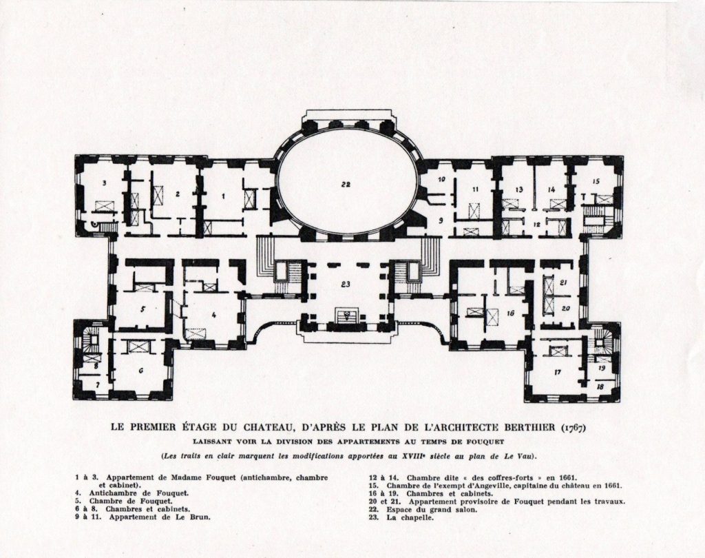 Chateau Vaux le Vicompte architectural map